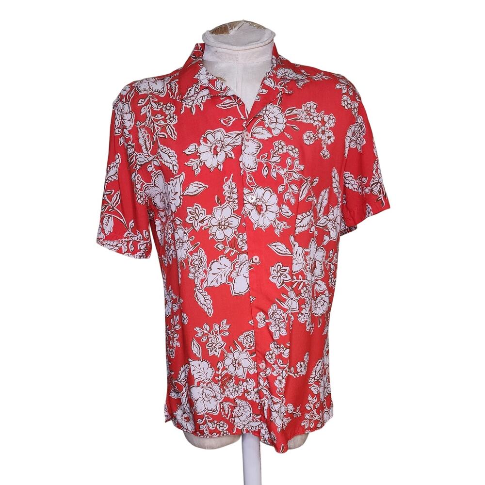 Zara Man Button Front Shirt‎ Floral Size S